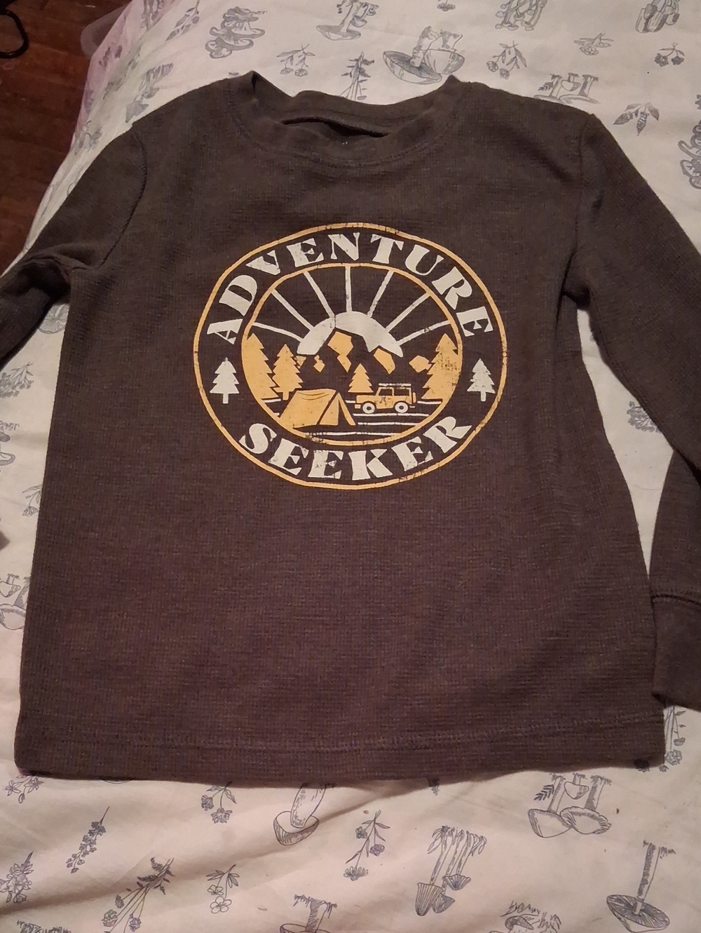 jumping beans Brown Long-Sleeve 'Adventure Seeker' Graphic Tee